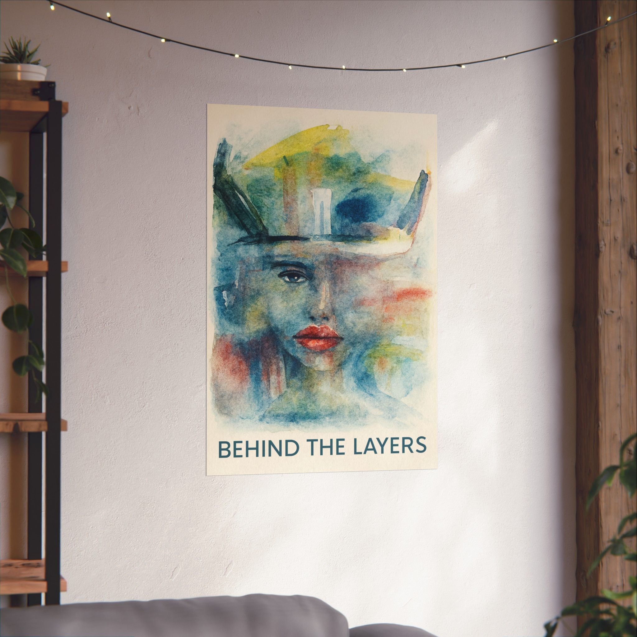 Matte Poster — "Behind the Layers" Watercolor Portrait Art Print