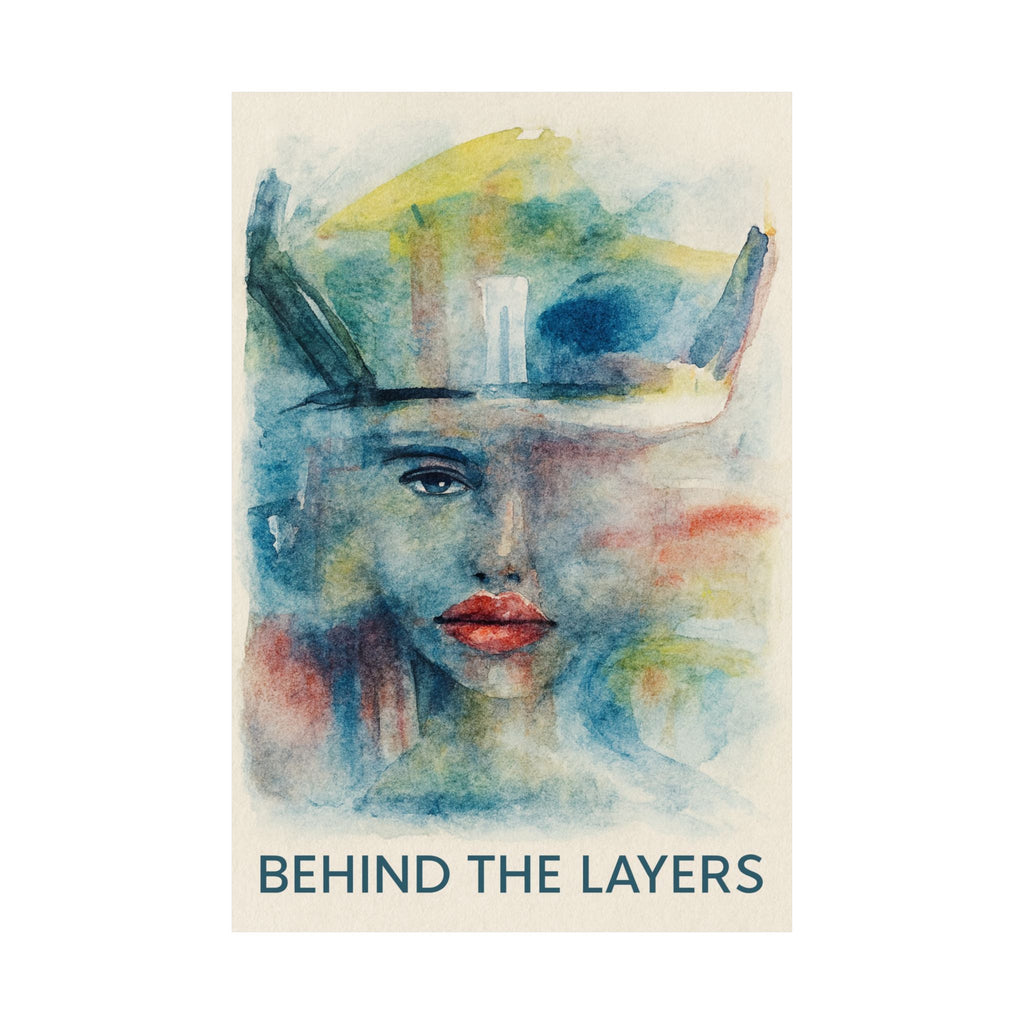 Matte Poster — "Behind the Layers" Watercolor Portrait Art Print