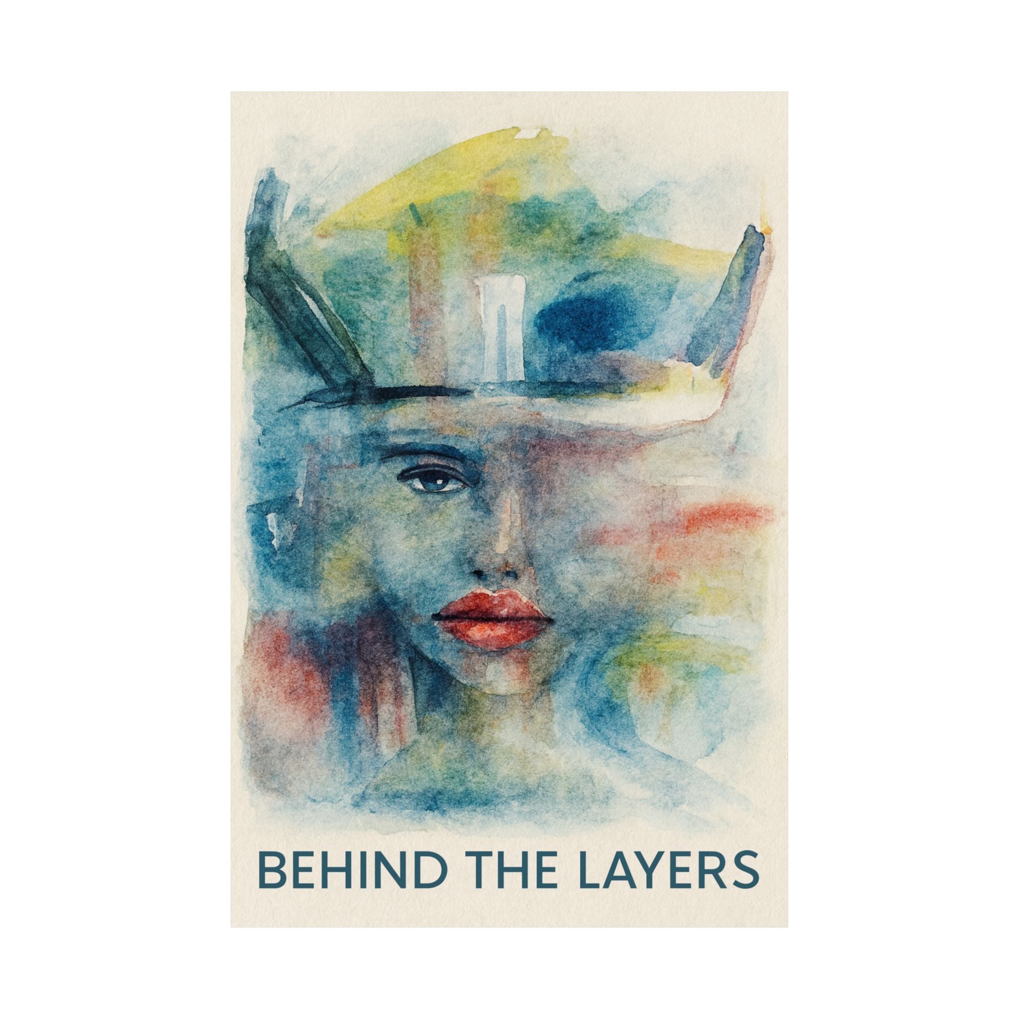 Matte Poster — "Behind the Layers" Watercolor Portrait Art Print