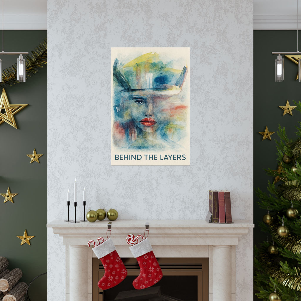 Matte Poster — "Behind the Layers" Watercolor Portrait Art Print