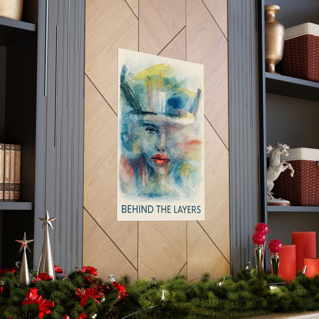 Matte Poster — "Behind the Layers" Watercolor Portrait Art Print