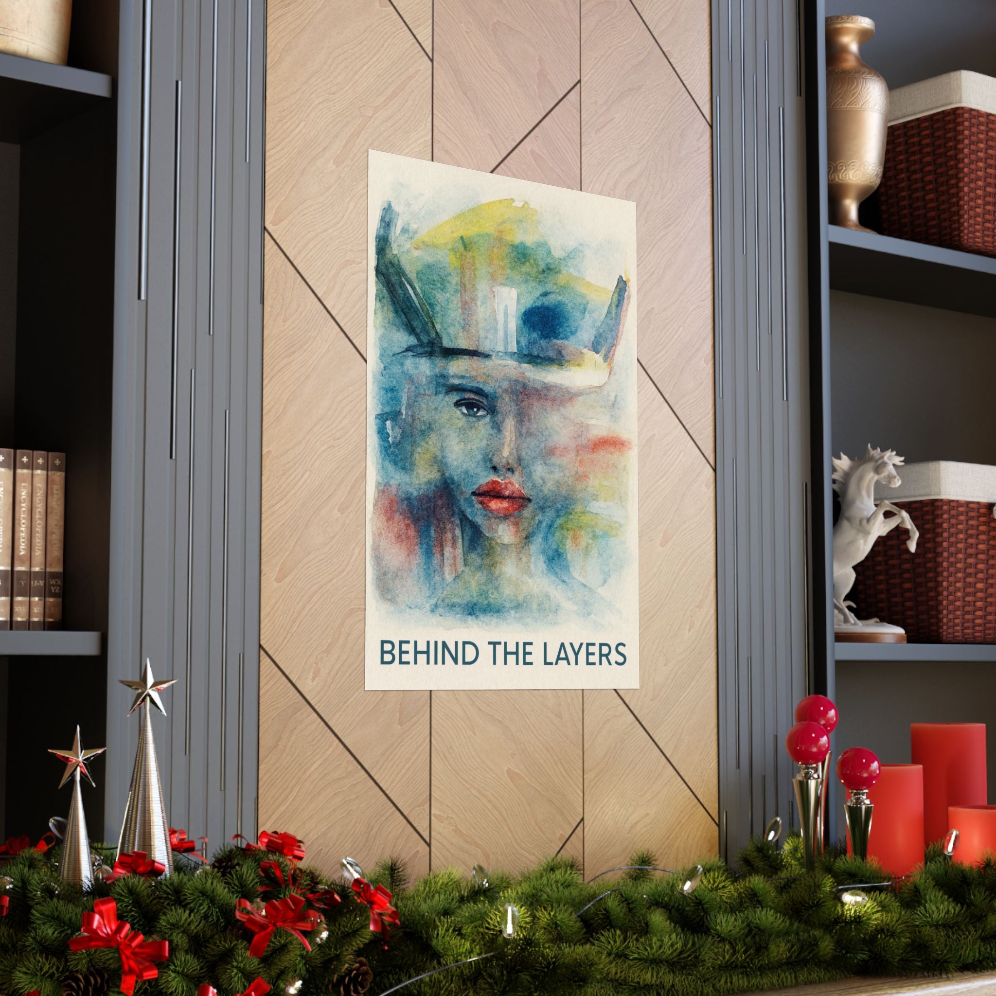 Matte Poster — "Behind the Layers" Watercolor Portrait Art Print