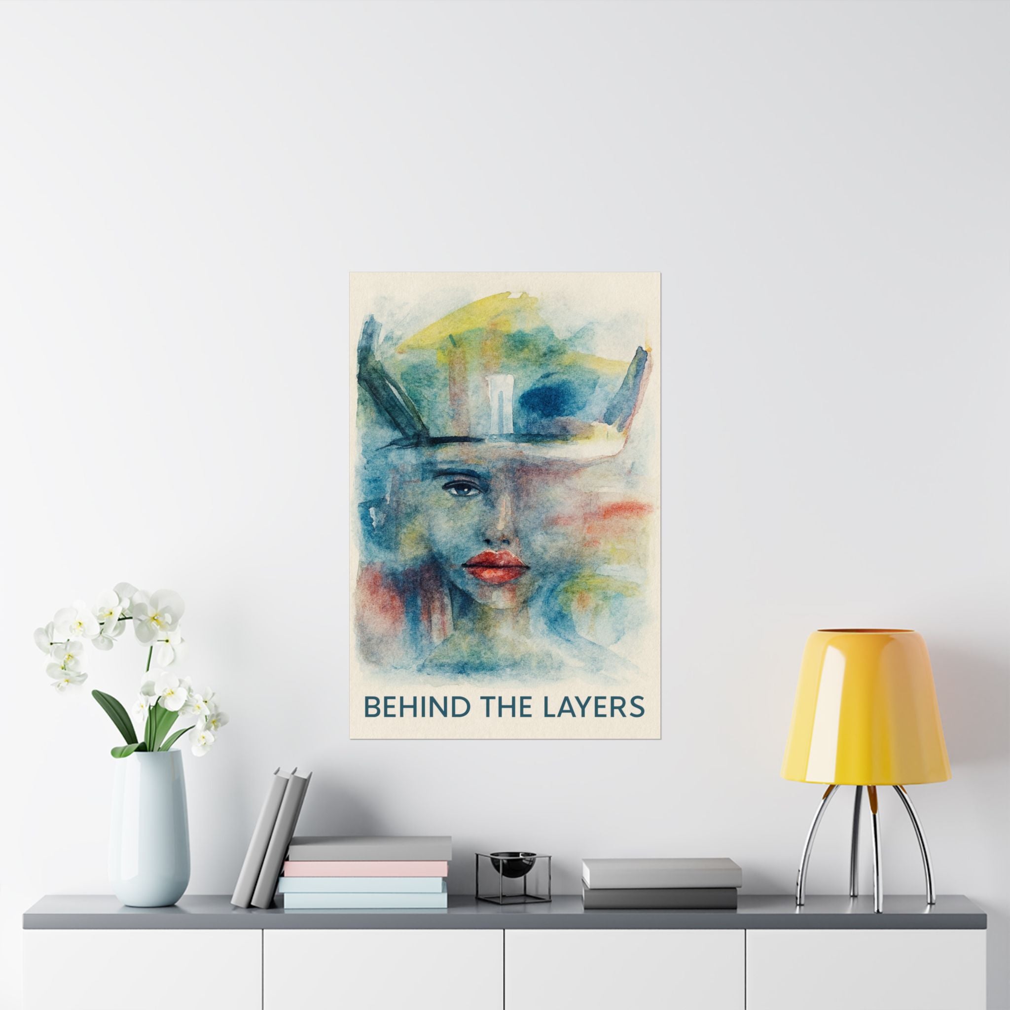 Matte Poster — "Behind the Layers" Watercolor Portrait Art Print